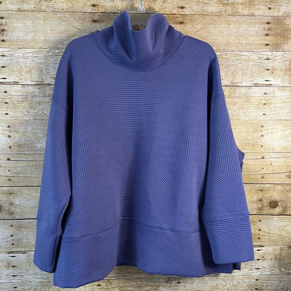 Weekend Routine by Teezher Purple Turtleneck Sweater Comfy Cozy Size 2X EUC